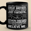 No Matter The Distance, Siblings Are Bound By Heart - Family Personalized Custom Black Mug - Gift For Family Members, Siblings, Brothers, Sisters