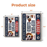 Custom Name Dog Gate Reminder - Personalized Metal Sign