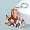 Paws, Love, And Forever Together - Dog Personalized Custom Shaped Acrylic Keychain - Gift For Pet Owners, Pet Lovers
