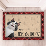 Custom Name Funny Cat Gifts for Cat Lovers - Personalized Doormat