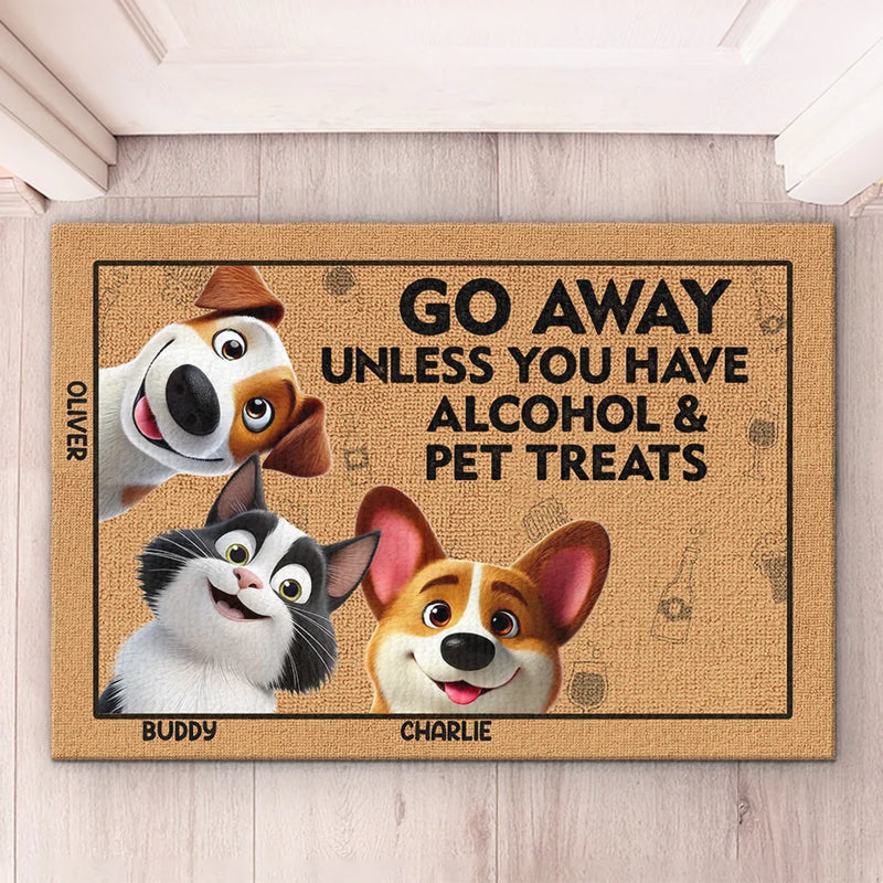 Custom Name Funny Alcohol and Pet Treats Gifts - Personalized Doormat