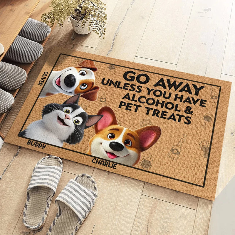 Custom Name Funny Alcohol and Pet Treats Gifts - Personalized Doormat