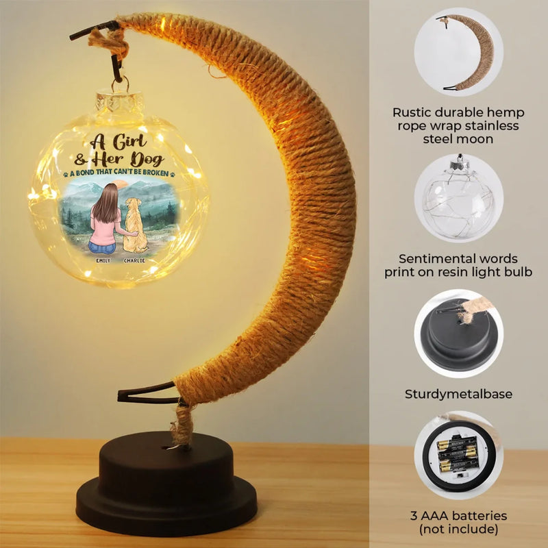 Love You Now And Forever - Dog & Cat Personalized Custom Moon Lamp Light - Gift For Pet Owners, Pet Lovers