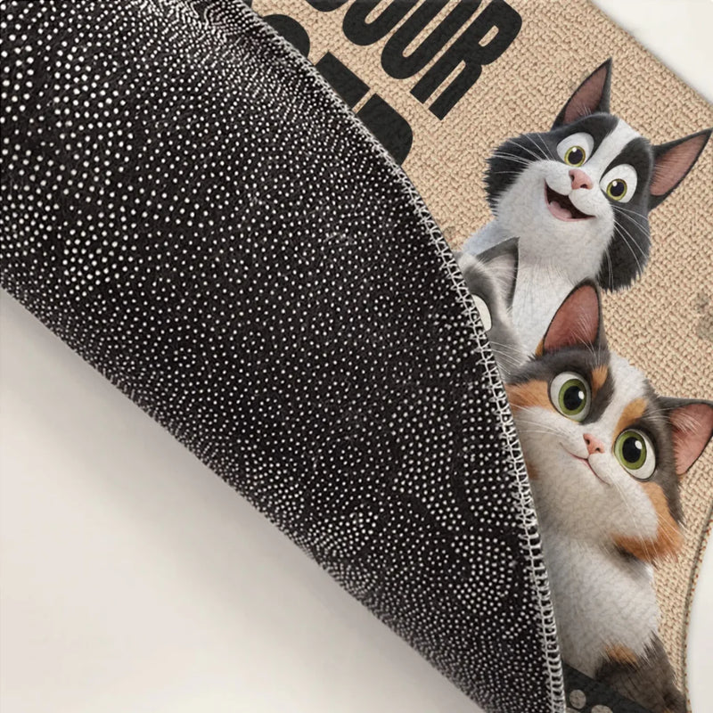 My Heart Belongs To My Furry Friend - Cat Personalized Custom Home Decor Decorative Mat - House Warming Gift For Pet Owners, Pet Lovers