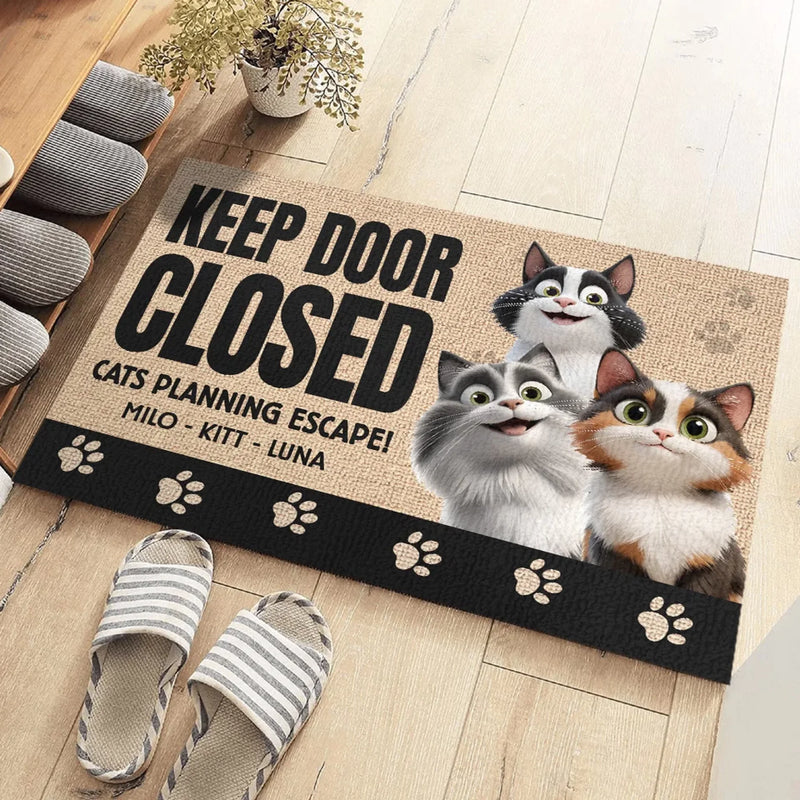 My Heart Belongs To My Furry Friend - Cat Personalized Custom Home Decor Decorative Mat - House Warming Gift For Pet Owners, Pet Lovers