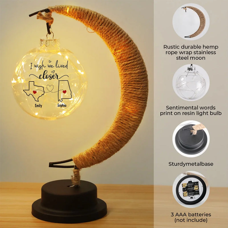 Because Best Friends Make Life So Much Brighter - Bestie Personalized Custom Moon Lamp Light - Gift For Best Friends, BFF, Sisters