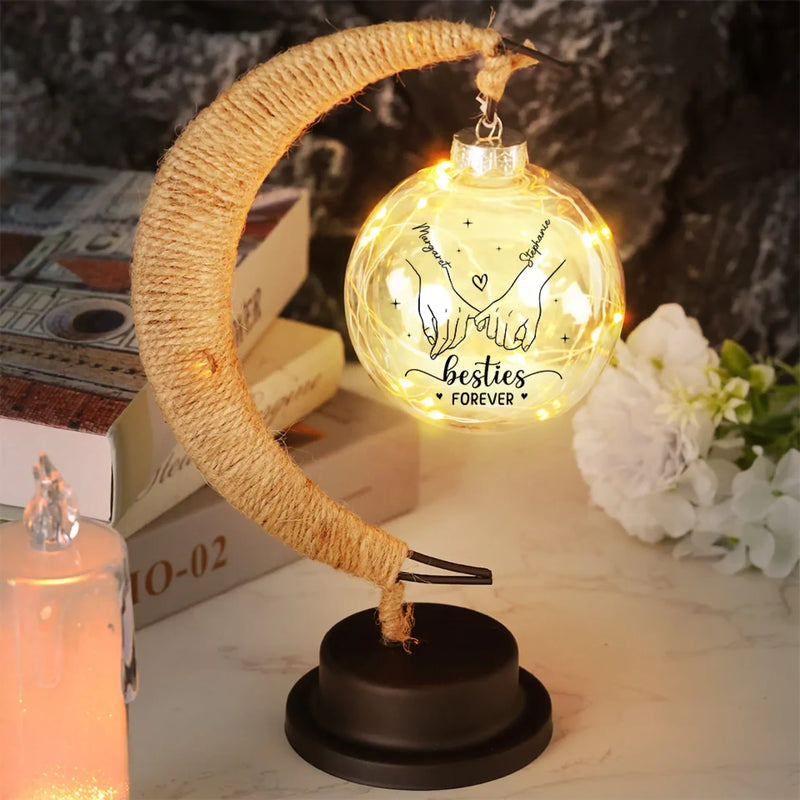 Because Every Friendship Needs A Little Magic - Bestie Personalized Custom Moon Lamp Light - Gift For Best Friends, BFF, Sisters