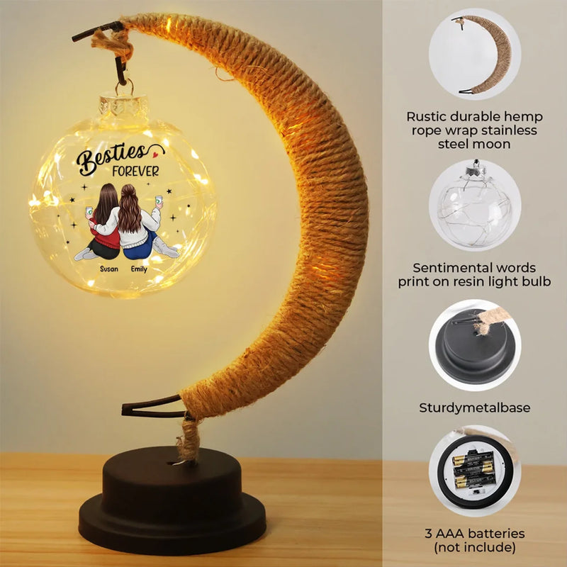 Custom Name Best Friend Gifts for Women - Personalized Moon Lamp