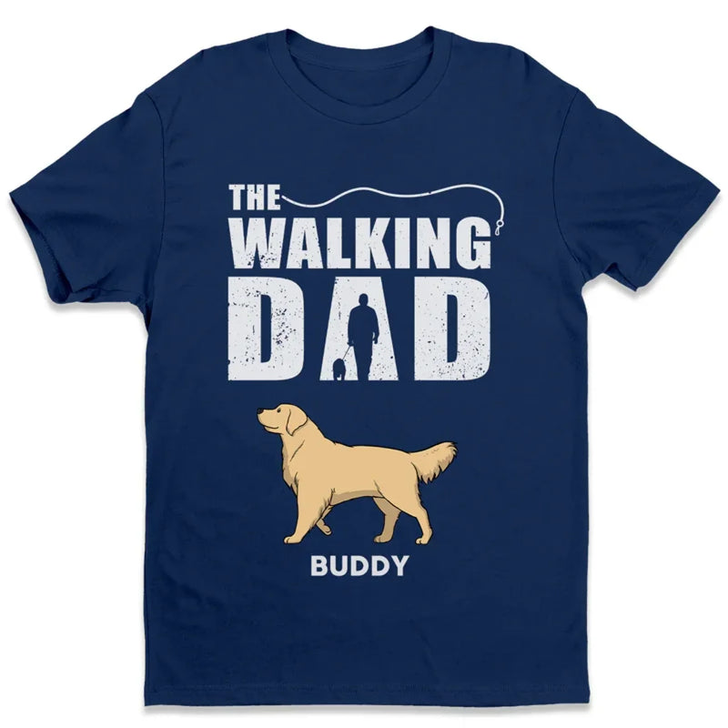 Custom Name Walking Dog Dad Gifts - Personalized Apparel