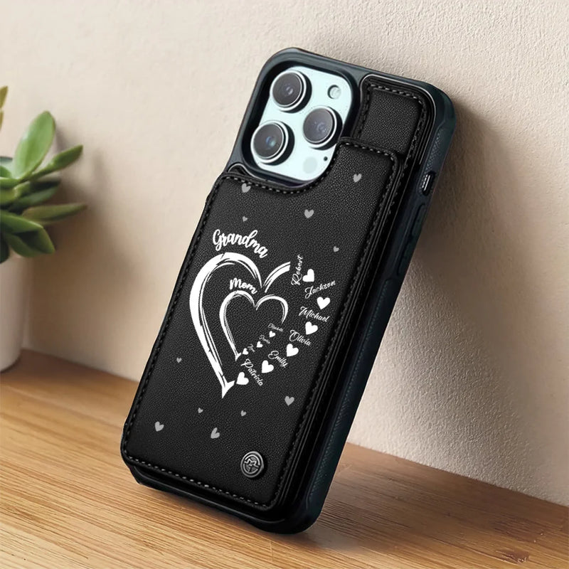 Nothing Compares To Seeing You Shine As A Mom - Family Personalized Custom Leather Flip Wallet Phone Case - Mother's Day Gift For Mom, Grandma
