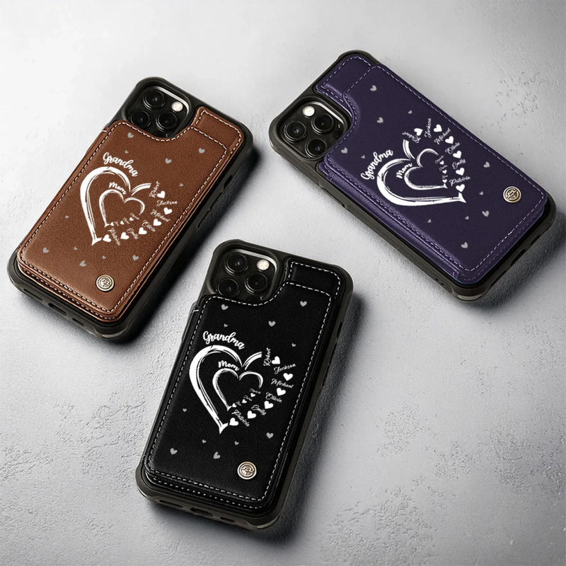 Nothing Compares To Seeing You Shine As A Mom - Family Personalized Custom Leather Flip Wallet Phone Case - Mother's Day Gift For Mom, Grandma