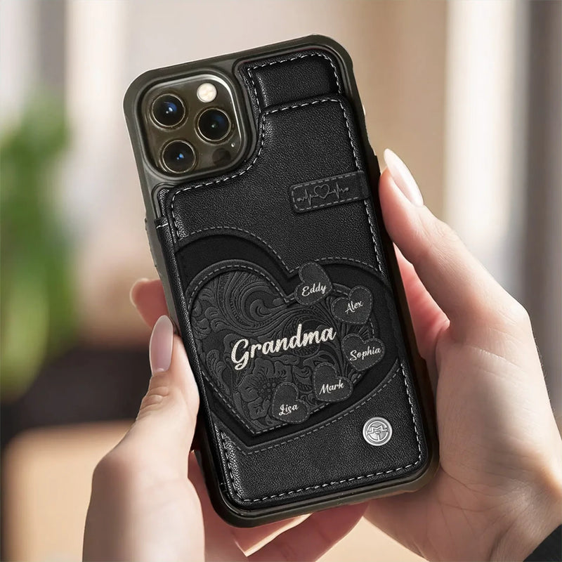 Custom Name Grandma Gifts for Grandmothers - Personalized Wallet Phone Case