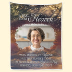 Custom Photo A Hug From Heaven Memorial Gifts - Personalized Blanket