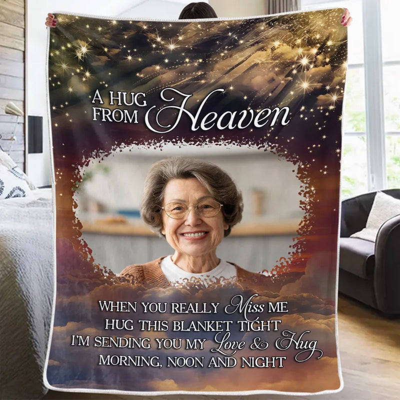 Custom Photo Your Life Was A Blessing - Memorial Personalized Custom Blanket - Sympathy Gift For Family Members