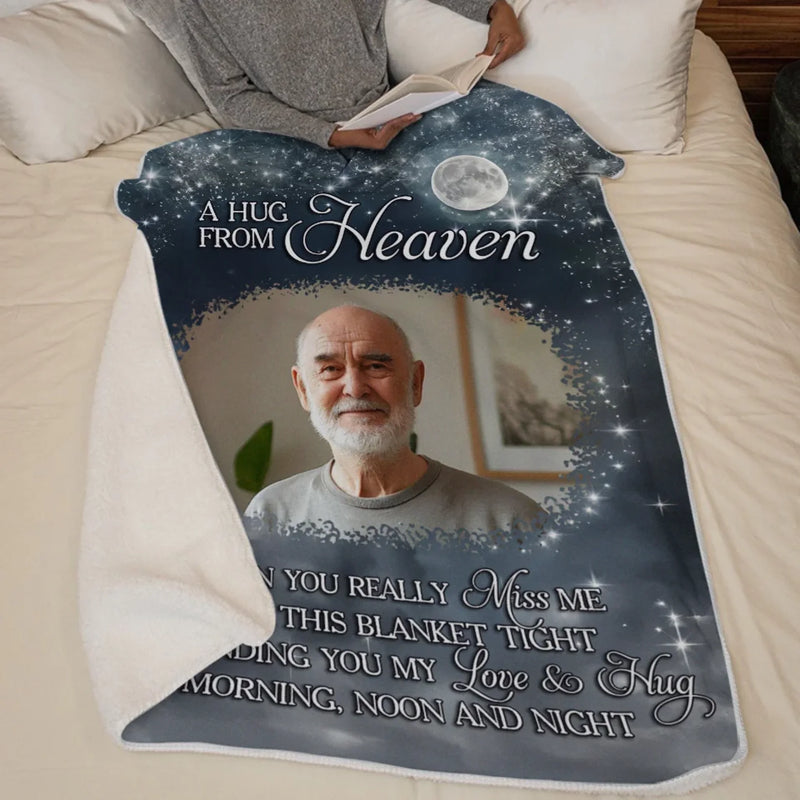 Custom Photo Memorial Hug From Heaven Gifts - Personalized Blanket