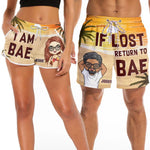 Custom Name Funny Bae Couple Gifts - Personalized Couple Beach Shorts