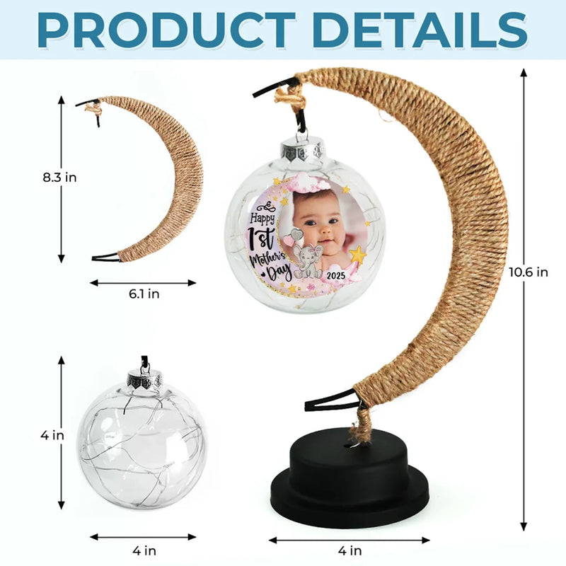 Custom Photo Our First Miracle, Our Forever Love - Family Personalized Custom Moon Lamp Light - Mother's Day, Baby Shower Gift, Gift For First Mom