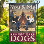 Custom Name Camping Couple and Dogs Gifts - Personalized Flag