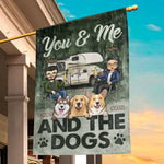 Custom Name You & Me and the Dogs Camping Gifts for Couples - Personalized Flag