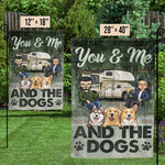 Custom Name You & Me and the Dogs Camping Gifts for Couples - Personalized Flag
