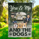 Custom Name You & Me and the Dogs Camping Gifts for Couples - Personalized Flag