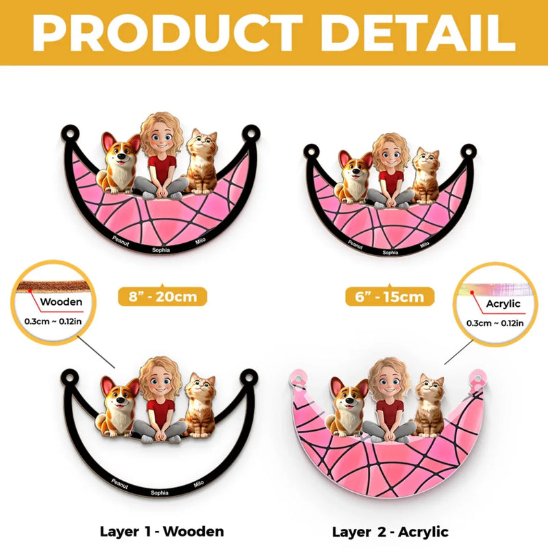 Furry Friends Make The Best Memories - Dog & Cat Personalized Window Hanging Suncatcher - Gift For Pet Owners, Pet Lovers