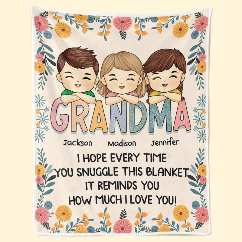 Custom Name Grandma Gifts for Grandmothers - Personalized Blanket