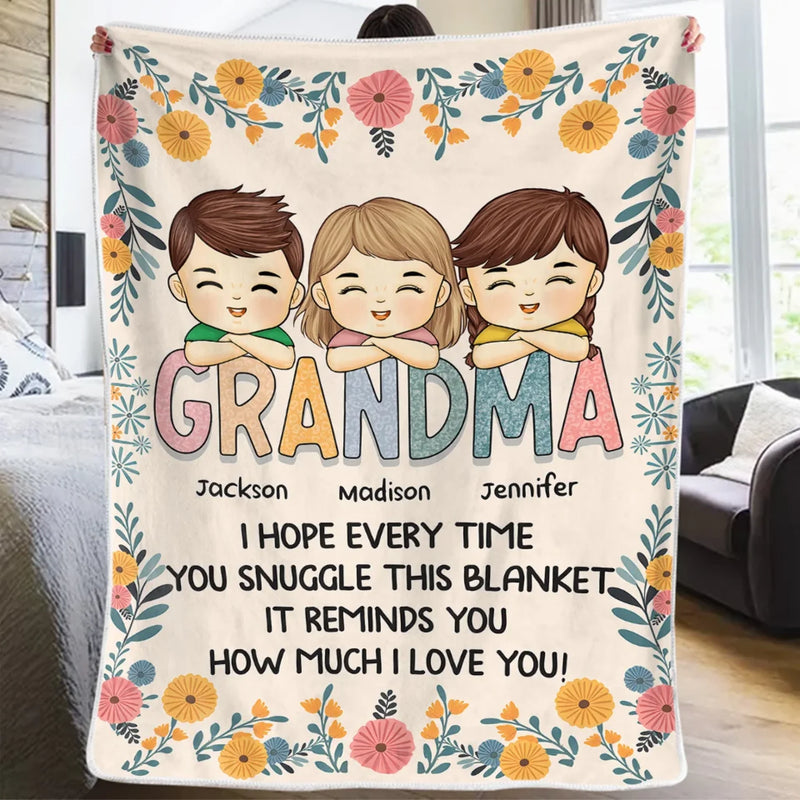 Custom Name Grandma Gifts for Grandmothers - Personalized Blanket