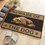 Custom Name Beware of the Dog Decor - Personalized Doormat