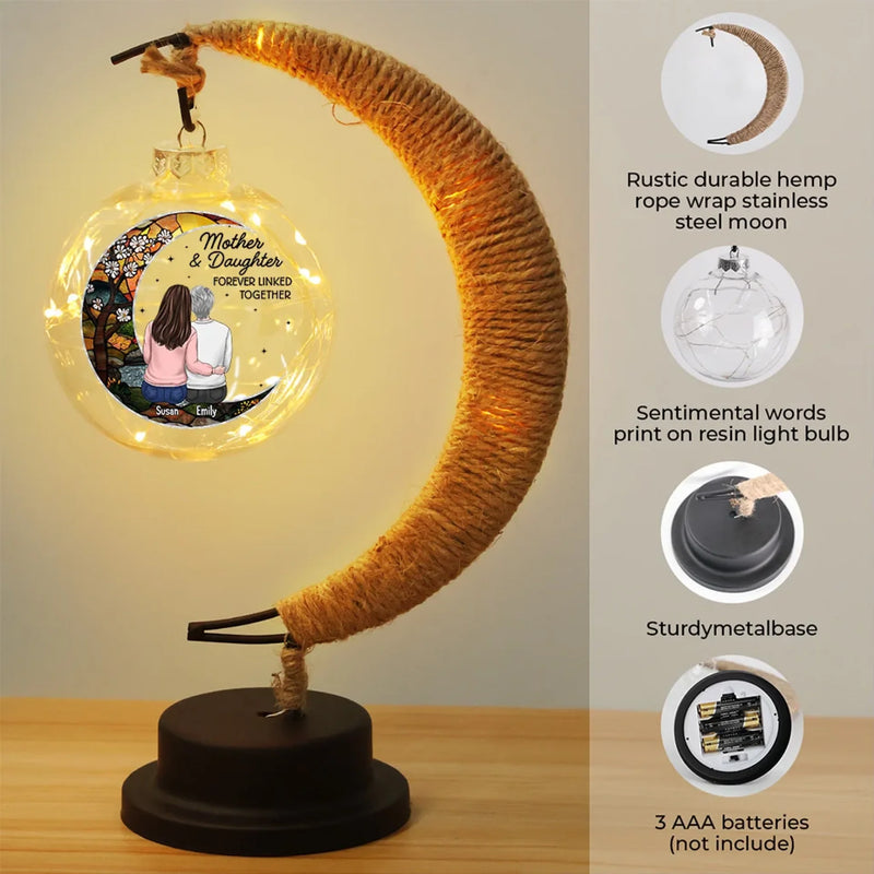 Custom Name Mother Daughter Gifts - Personalized Moon Lamp