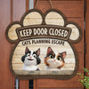 Freedom Is Just A Leap Away - Cat Personalized Custom Home Decor Wood Sign - House Warming Gift For Pet Owners, Pet Lovers