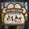 Freedom Is Just A Leap Away - Cat Personalized Custom Home Decor Wood Sign - House Warming Gift For Pet Owners, Pet Lovers