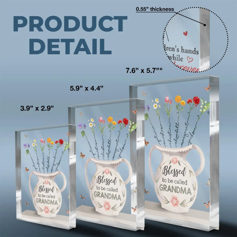 Like Flowers, Children Brighten Every Corner Of Life - Family Personalized Custom Rectangle Shaped Acrylic Plaque - Gift For Mom, Grandma