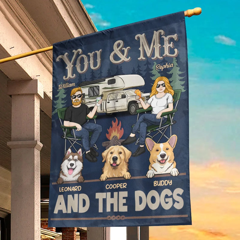 Custom Name Camping Gifts for Dog Lovers - Personalized Flag