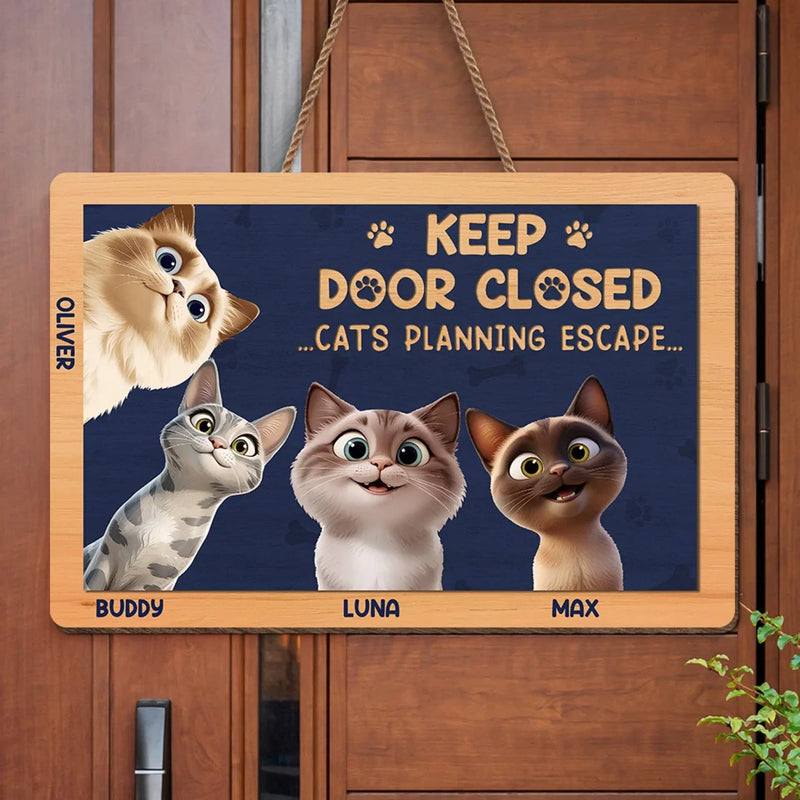 Fluffy Paws, Happy Home - Dog & Cat Personalized Custom Home Decor Wood Sign - House Warming Gift For Pet Owners, Pet Lovers