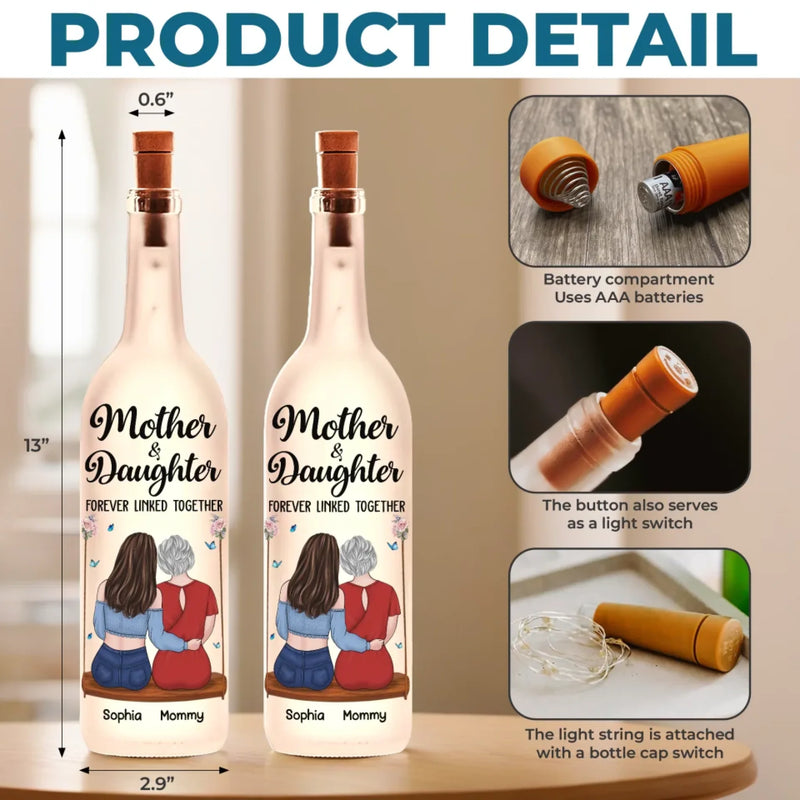 Together, We Make The Best Team - Family Personalized Custom Bottle Lamp - Gift For Mom, Daughter