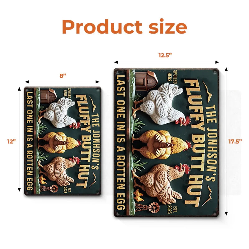 Custom Name Funny Chicken Coop Decor - Personalized Metal Sign