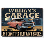 Custom Name Vintage Car Garage Gifts for Men - Personalized Metal Sign