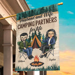 Custom Name Husband and Wife Camping Gifts - Personalized Flag