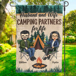Custom Name Husband and Wife Camping Gifts - Personalized Flag