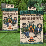 Custom Name Husband and Wife Camping Gifts - Personalized Flag