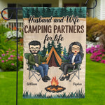 Custom Name Husband and Wife Camping Gifts - Personalized Flag
