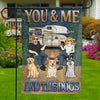 You, Me And Paws Full Of Love - Dog Personalized Custom Flag - Gift For Husband Wife, Pet Owners, Pet Lovers