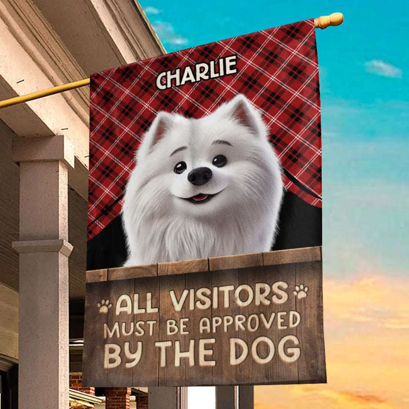 Custom Name Funny Dog Visitor Approval Gifts - Personalized Flag