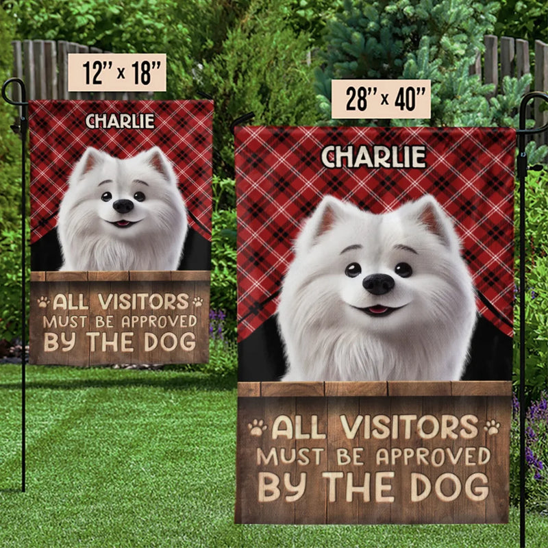 Custom Name Funny Dog Visitor Approval Gifts - Personalized Flag
