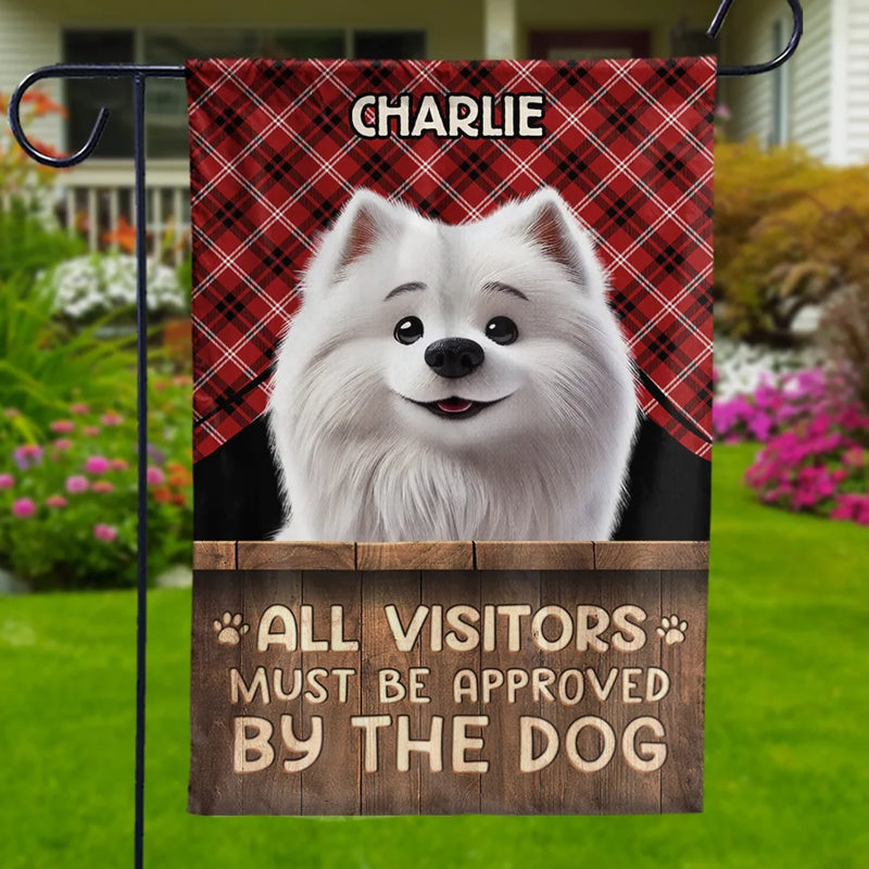 Custom Name Funny Dog Visitor Approval Gifts - Personalized Flag