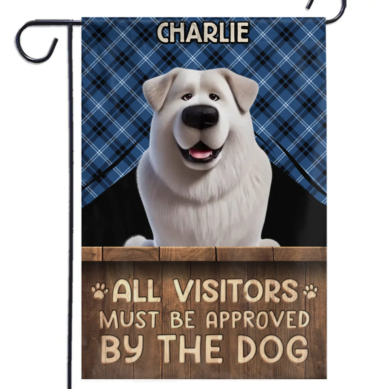 Custom Name Funny Dog Visitor Approval Gifts - Personalized Flag