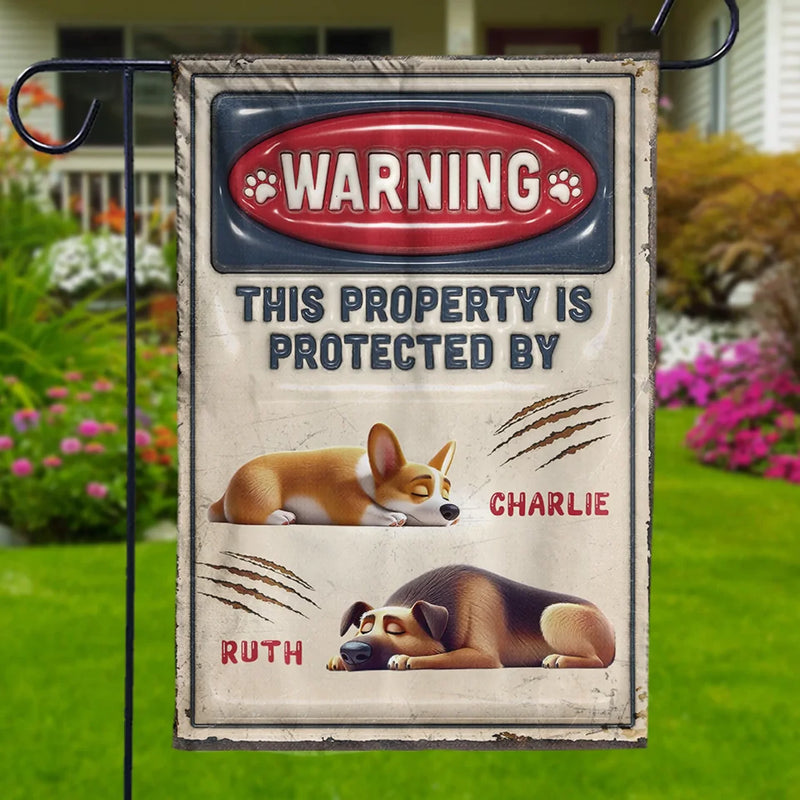 Custom Name Sleeping Dog Warning Gifts for Dog Lovers - Personalized Flag