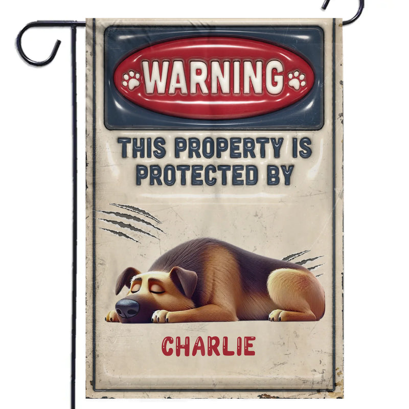 Custom Name Sleeping Dog Warning Gifts for Dog Lovers - Personalized Flag