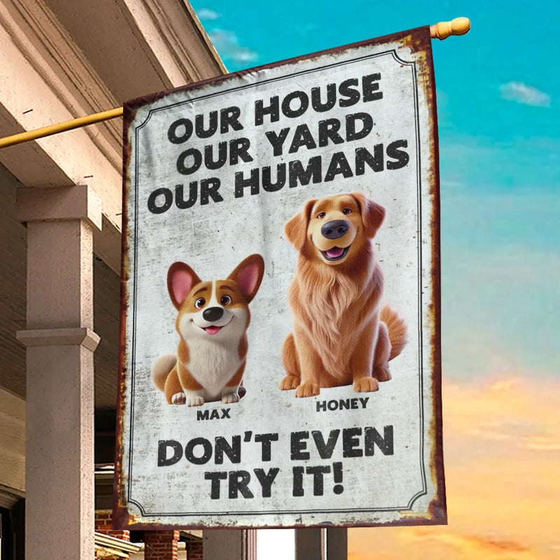 Custom Pet Name Funny Dog Lover Gifts - Personalized Flag
